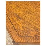 Oak Corner Cabinet - Hexagon Top With Diamond Carved Band & Square Knob