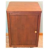 Cabinet - Vintage Dark Wooden Style Single Door & Pull-Out Drawer