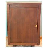 Cabinet - Vintage Dark Wooden Style Single Door & Pull-Out Drawer