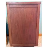 Cabinet - Vintage Dark Wooden Style Single Door & Pull-Out Drawer