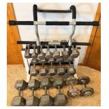 Hex Dumbbell Set with Rack - 10, 15, 20, 25, 30, 35, 75 & 85 lb