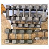 Hex Dumbbell Set with Rack - 10, 15, 20, 25, 30, 35, 75 & 85 lb