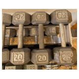 Hex Dumbbell Set with Rack - 10, 15, 20, 25, 30, 35, 75 & 85 lb