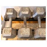 Hex Dumbbell Set with Rack - 10, 15, 20, 25, 30, 35, 75 & 85 lb