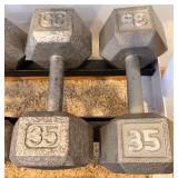 Hex Dumbbell Set with Rack - 10, 15, 20, 25, 30, 35, 75 & 85 lb