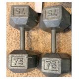 Hex Dumbbell Set with Rack - 10, 15, 20, 25, 30, 35, 75 & 85 lb