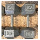 Hex Dumbbell Set with Rack - 10, 15, 20, 25, 30, 35, 75 & 85 lb