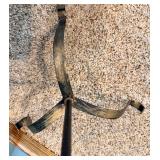 Antique-Style Metal Lantern on Iron Stand & Blue LED Beads Bulbs Inside