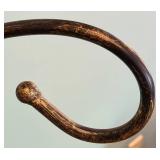 Antique-Style Metal Lantern on Iron Stand & Blue LED Beads Bulbs Inside