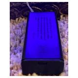 Antique-Style Metal Lantern on Iron Stand & Blue LED Beads Bulbs Inside