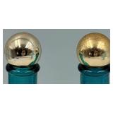 Moon & Stars AVON Breath Fresh Mouthwash Glass Decanter Bottles & Turquoise Compote Set