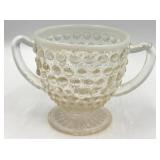 Vintage Fenton Hobnail Blue Glass Vase & Clear Glass Items- 4 Piece Set