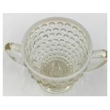 Vintage Fenton Hobnail Blue Glass Vase & Clear Glass Items- 4 Piece Set