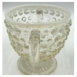 Vintage Fenton Hobnail Blue Glass Vase & Clear Glass Items- 4 Piece Set