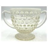 Vintage Fenton Hobnail Blue Glass Vase & Clear Glass Items- 4 Piece Set