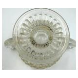 Vintage Fenton Hobnail Blue Glass Vase & Clear Glass Items- 4 Piece Set