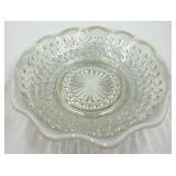 Vintage Fenton Hobnail Blue Glass Vase & Clear Glass Items- 4 Piece Set