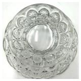 L.E. Smith Moon & Stars Crystal Glass Dessert Bowls with Pedestal Stands & Patterned Cut Glass