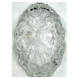 L.E. Smith Moon & Stars Crystal Glass Dessert Bowls with Pedestal Stands & Patterned Cut Glass