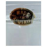 Handmade in Austria - Dual Grapevine Etched Glass Decantors with Leaf Motif Iron Stand