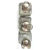 Herb Bottle Set - Thyme Basil Tarragon - Clear Glass with Hand Painted Lattice Pattern, Glass Bowl and Citronella Outdoor Candle