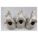 White Ceramic Asian Inspired Tiki Mugs Set - Elephants, Panda & Laughing Buddha (Lot of 6)