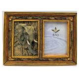 Animal Spirits Safari Decor Set: Elephant Relief Frame, Giraffe Pillar Candle, ECHO Silk Giraffe Jungle Scarf & Elephant Coasters