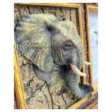 Animal Spirits Safari Decor Set: Elephant Relief Frame, Giraffe Pillar Candle, ECHO Silk Giraffe Jungle Scarf & Elephant Coasters