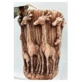 Animal Spirits Safari Decor Set: Elephant Relief Frame, Giraffe Pillar Candle, ECHO Silk Giraffe Jungle Scarf & Elephant Coasters