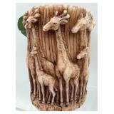 Animal Spirits Safari Decor Set: Elephant Relief Frame, Giraffe Pillar Candle, ECHO Silk Giraffe Jungle Scarf & Elephant Coasters