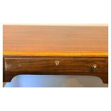 Mersman Desk - Vintage Wood Writing Table with 3 Drawers with Removable Glass Top