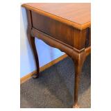 Mersman Desk - Vintage Wood Writing Table with 3 Drawers with Removable Glass Top