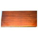 Mersman Desk - Vintage Wood Writing Table with 3 Drawers with Removable Glass Top