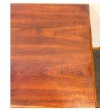 Mersman Desk - Vintage Wood Writing Table with 3 Drawers with Removable Glass Top