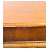 Mersman Desk - Vintage Wood Writing Table with 3 Drawers with Removable Glass Top