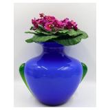 Fifth Avenue Crystal Narcissus 5 1/2 Clock Frosted Crystal Quartz Movement Style #324833 - Lamp & Gorgeous Designs China Blue Vase