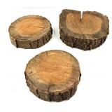 Artificial Floral Arrangement in Bark-Textured Planter with Moss & Log Slices & Faux Miniature Trees