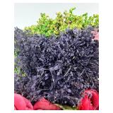 Artificial Floral Arrangement in Bark-Textured Planter with Moss & Log Slices & Faux Miniature Trees