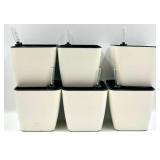 1-800 Flowers White Dimpled Pitcher, 6 Small Ceramic Pots with Saucers and 6 Self-Watering Planters
