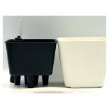 1-800 Flowers White Dimpled Pitcher, 6 Small Ceramic Pots with Saucers and 6 Self-Watering Planters