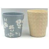 Assorted Ceramic/Clay Vases & Planters - Delft Blue & White, Teal Glaze, Yellow, Terracotta