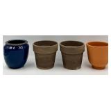 Assorted Ceramic/Clay Vases & Planters - Delft Blue & White, Teal Glaze, Yellow, Terracotta