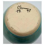 Assorted Ceramic/Clay Vases & Planters - Delft Blue & White, Teal Glaze, Yellow, Terracotta