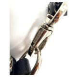 Coach Signature Canvas Tote Beige with Pink Stripe & Coach Black Wristlet