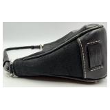 Coach Signature Canvas Tote Beige with Pink Stripe & Coach Black Wristlet