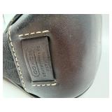 Coach Signature Canvas Tote Beige with Pink Stripe & Coach Black Wristlet