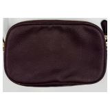 Coach Pebbled Leather Crossbody Bag - Dark Brown, Double Zip, Gold Hardware