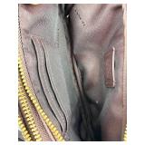 Coach Pebbled Leather Crossbody Bag - Dark Brown, Double Zip, Gold Hardware