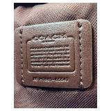 Coach Pebbled Leather Crossbody Bag - Dark Brown, Double Zip, Gold Hardware