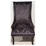 At Home Furniture Black Damask Upholstered Armchair